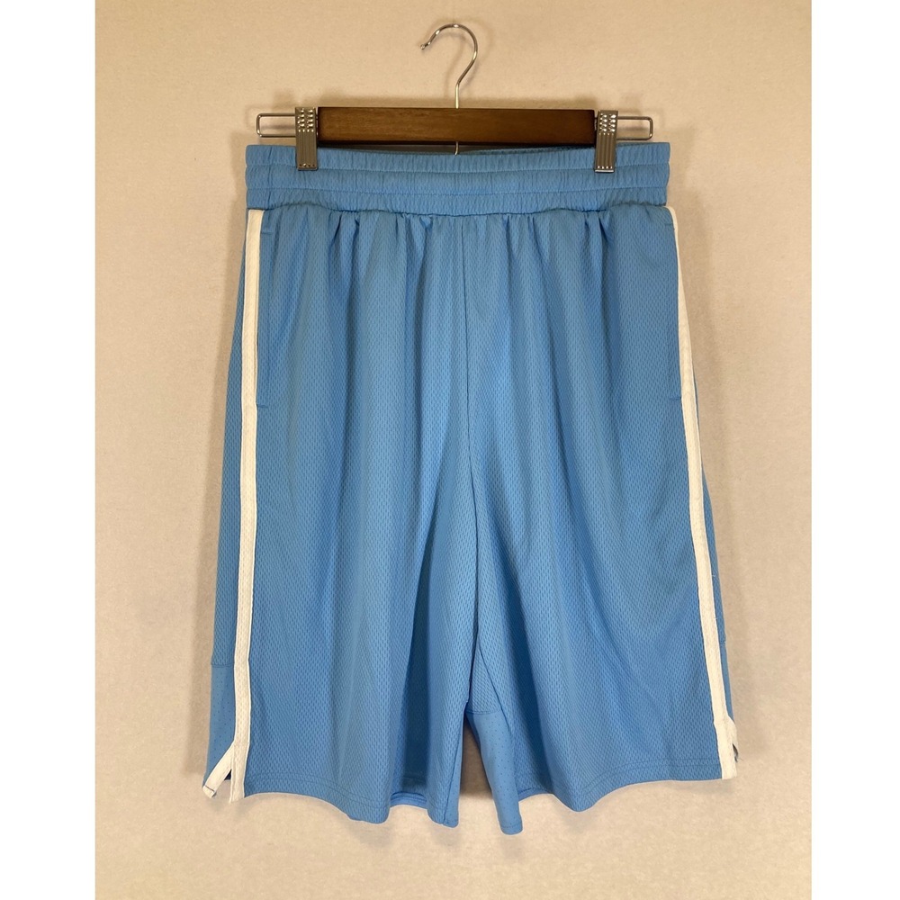 Athletic Tek Gear Women Small Blue Mesh Side Stripe Basketball Workout Shorts